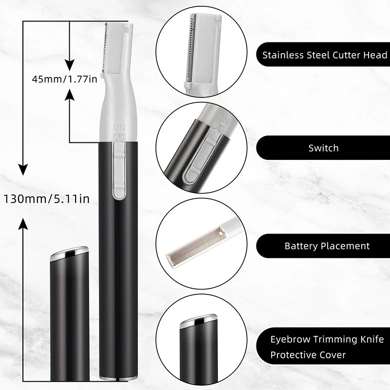 Electric Eyebrow Trimmer Mini Shaver Hair Remover Facial Shaver Hair Remover Facial and Neck Blur Lips Body Arms and Legs