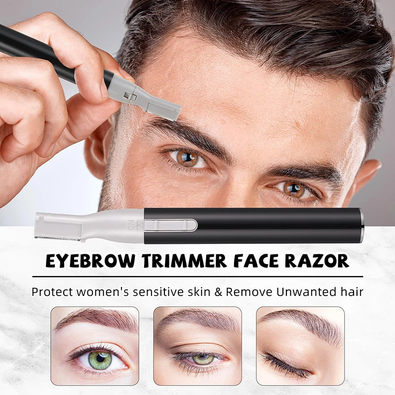 Electric Eyebrow Trimmer Mini Shaver Hair Remover Facial Shaver Hair Remover Facial and Neck Blur Lips Body Arms and Legs