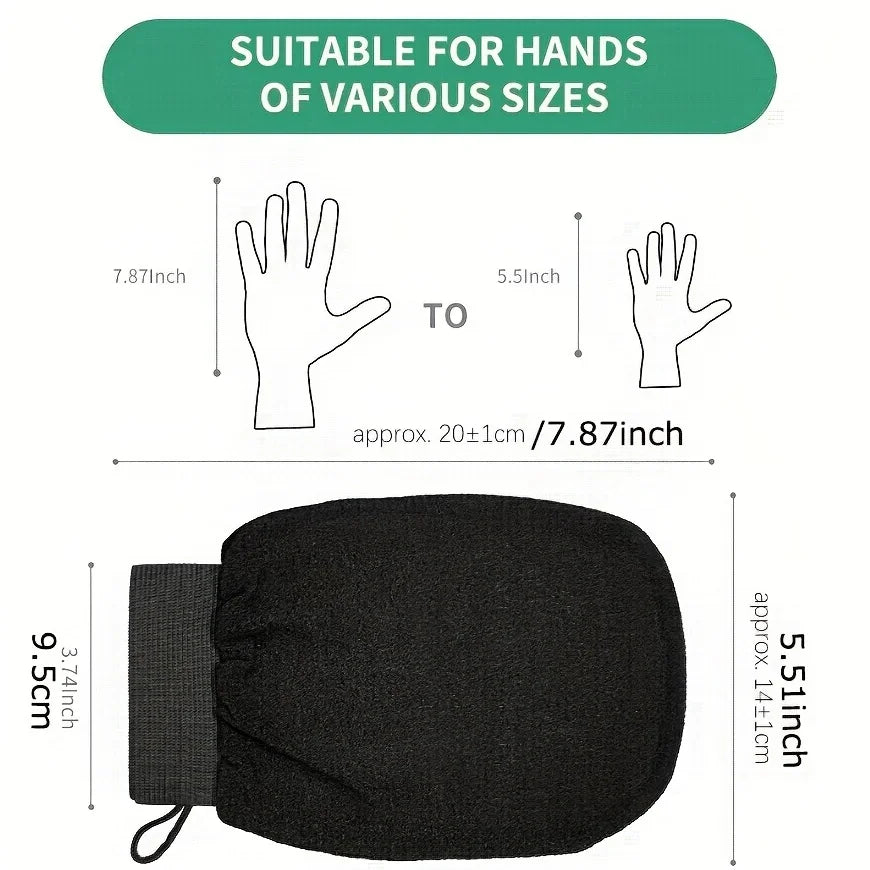 1Pc Deep Exfoliating Mitt - 100% Viscose Fiber Scrub Glove for Cleaning Skin and Sloughing off Dead Skin and Dirt